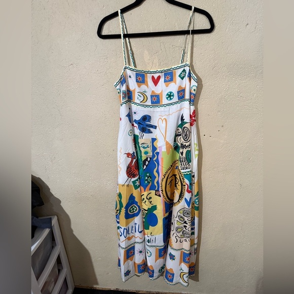 Boho Funky Eclectic Witchy Women Large Dress Summer Pockets Vacation Maxi - Picture 1 of 7